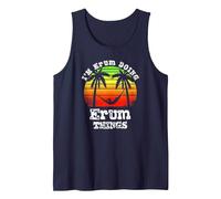 I'm Erum Doing Erum Things Asian Names Retro Sunset Tank Top, Men, Navy Blue, Large