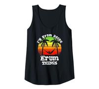 I'm Erum Doing Erum Things Asian Names Retro Sunset Tank Top, Women, Black, XX-Large