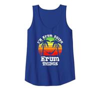 I'm Erum Doing Erum Things Asian Names Retro Sunset Tank Top, Women, Royal Blue, Medium