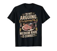I'm Explaining Why Medium Rare is Correct Steak Beef Value Graphic T-Shirt, Men, Black, XL