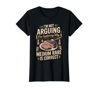 I'm Explaining Why Medium Rare is Correct Steak Beef Value Graphic T-Shirt, Women, Black, XL