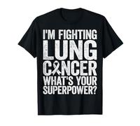 I'm Fighting Lung Cancer What's Your Superpower White Ribbon T-Shirt
