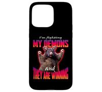 I'm Fighting My Demons And They Are Winning Rat Word Art Case for iPhone 15 Pro Max