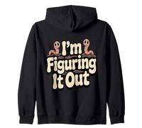 I'm Figuring It Out Cute Worm Motivation Humor Zip Hoodie
