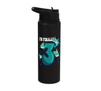 I'm Finally 3 Underwater Shark 3rd Birthday Stainless Steel Insulated Water Bottle