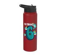 I'm Finally 6 Underwater Shark 6th Birthday Stainless Steel Insulated Water Bottle