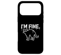 I'M FINE Black Cat Sarcastic Grunge Stencil Feline Meme Case for iPhone 17 Pro Max