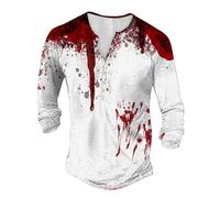 I'm Fine Blood Graphic T-Shirts Blood Stain Hand Shirt Sarcastic Humor Saying Shirts Halloween Horror Movie Tees Graphic T Adult Halloween Costumes 2025 Funny (Red, M)