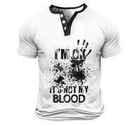 Im Fine Bloody Shirt Problem Solved Bloody Shirt Funny Gifts Blood Splatter Halloween Im Fine Costume Halloween Tshirt T It's Not My Blood Splatter Stained T (Navy, S)