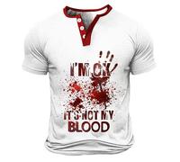 Im Fine Bloody Shirt Problem Solved Bloody Shirt Funny Gifts Blood Splatter Halloween Im Fine Costume Halloween Tshirt T It's Not My Blood Splatter Stained T (S) Black