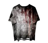 I'm Fine Bloody T-Shirts Men's Halloween Horror T-Shirt with Blood Splash Pattern Scary Bloody Hands Plus Size Tops Crew Neck Blood Injury Tunic Tops, darkgray, XL