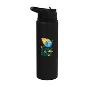 I'm Fine Climate Change Burning Earth Day 2024 Activism Stainless Steel Insulated Water Bottle