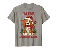 I'm Fine Everything is Fine Funny Cavalier Dog Christmas T-Shirt