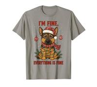I'm Fine Everything is Fine Funny German Shepherd Christmas T-Shirt