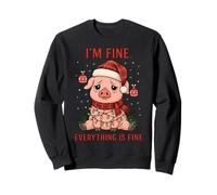I'm Fine Everything is Fine Funny Pig Christmas Sweatshirt