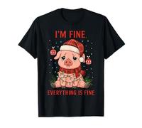 I'm Fine Everything is Fine Funny Pig Christmas T-Shirt