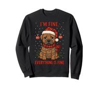 I'm Fine Everything is Fine Funny Pitbull Christmas Sweatshirt