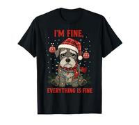I'm Fine Everything is Fine Funny Schnauzer Christmas T-Shirt