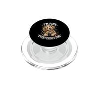 I'M FINE Everything's Fine Cute Dog with Christmas Lights PopSockets PopGrip for MagSafe
