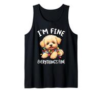 I'm Fine Everything's Fine Cute Puppy Lights Tank Top