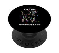 I'M FINE EVERYTHING'S FINE Labrador Christmas Humor PopSockets Adhesive PopGrip