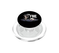 I'm Fine Funny Skeleton Drowning Skull Sarcastic Dark Humor PopSockets PopGrip for MagSafe