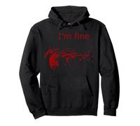 I'm Fine Graphic Zombie Slash Movie Halloween Injury Pullover Hoodie