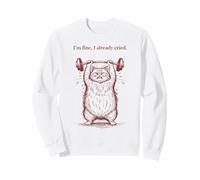 I'm Fine I Already Cried Funny Cat Weightlifting Sweatshirt