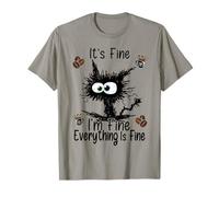 Im Fine Its Fine Everything Is Fine Barista Cat Coffee Lover T-Shirt