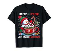 I'm Fine It's Fine Just Having A Meltdown Santa T-Shirt