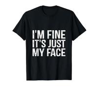 I'm Fine It's Just My Face Funny Coworker Value Graphic T-Shirt, Men, Black, M
