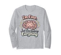 I'm Fine Just Overthinking Brain Doodle Long Sleeve T-Shirt