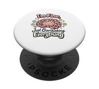I'm Fine Just Overthinking Brain Doodle PopSockets Adhesive PopGrip