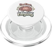 I'm Fine Just Overthinking Brain Doodle PopSockets PopGrip for MagSafe