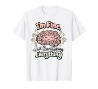 I'm Fine Just Overthinking Brain Doodle T-Shirt