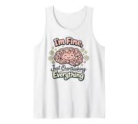I'm Fine Just Overthinking Brain Doodle Tank Top