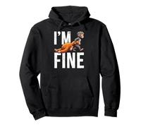 Im Fine Punch The Monkey Dragging Orange Stuffed Animal Meme Pullover Hoodie