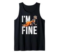 Im Fine Punch The Monkey Dragging Orange Stuffed Animal Meme Tank Top