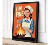I'm Fine Retro Canvas Wall Art Print 30x20 Inch