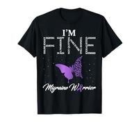I'm Fine Ribbon Warrior Migraine Awareness T-Shirt