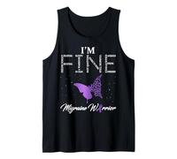 I'm Fine Ribbon Warrior Migraine Awareness Tank Top
