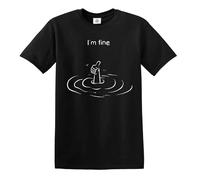 I'm FINE Slogan Men's | Funny | Novelty | Joke | Men's T-Shirt TEE TOP(Black, XL)