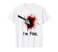 I'm fine - Spooky Creepy Knife Blood Halloween Costume T-Shirt