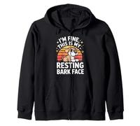 I'm Fine This Is My Resting Bark Face Zip Hoodie