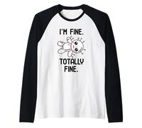I'm Fine Totally Fine Cute Kawaii Halloween Voodoo Doll Raglan Baseball Tee