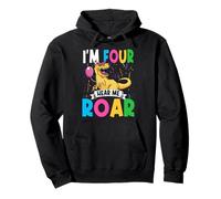 I'm Four Hear Me Roar 4 Year Old T-Rex Dinosaur 4th Birthday Pullover Hoodie