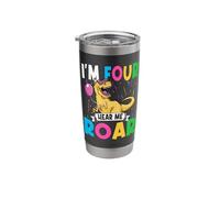 I'm Four Hear Me Roar 4 Year Old T-Rex Dinosaur 4th Birthday Stainless Steel Insulated Tumbler