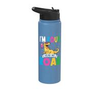 I'm Four Hear Me Roar 4 Year Old T-Rex Dinosaur 4th Birthday Stainless Steel Insulated Water Bottle