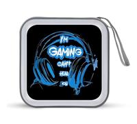 I'm Gaming Can't Hear You CD Case 40 Capacity Plastic DVD Storage Box Sleeves Zippered Wallet