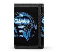 I'm Gaming Can't Hear You Men's Wallets Trifold Personalised Women Wallet with Coin Pocket 8 Card Slots Key Ring Photo Window